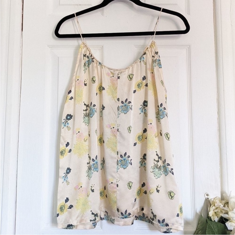 Tucker The Camisole Khaki Layered Floral in Charmeuse Silk Top
